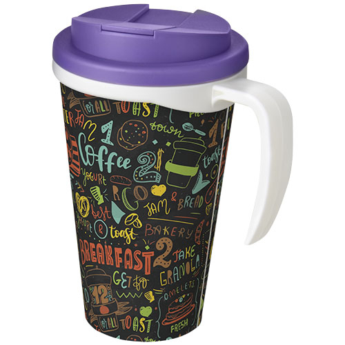 Mug isolant publicitaire 350ml Americano® Blanc et Violet